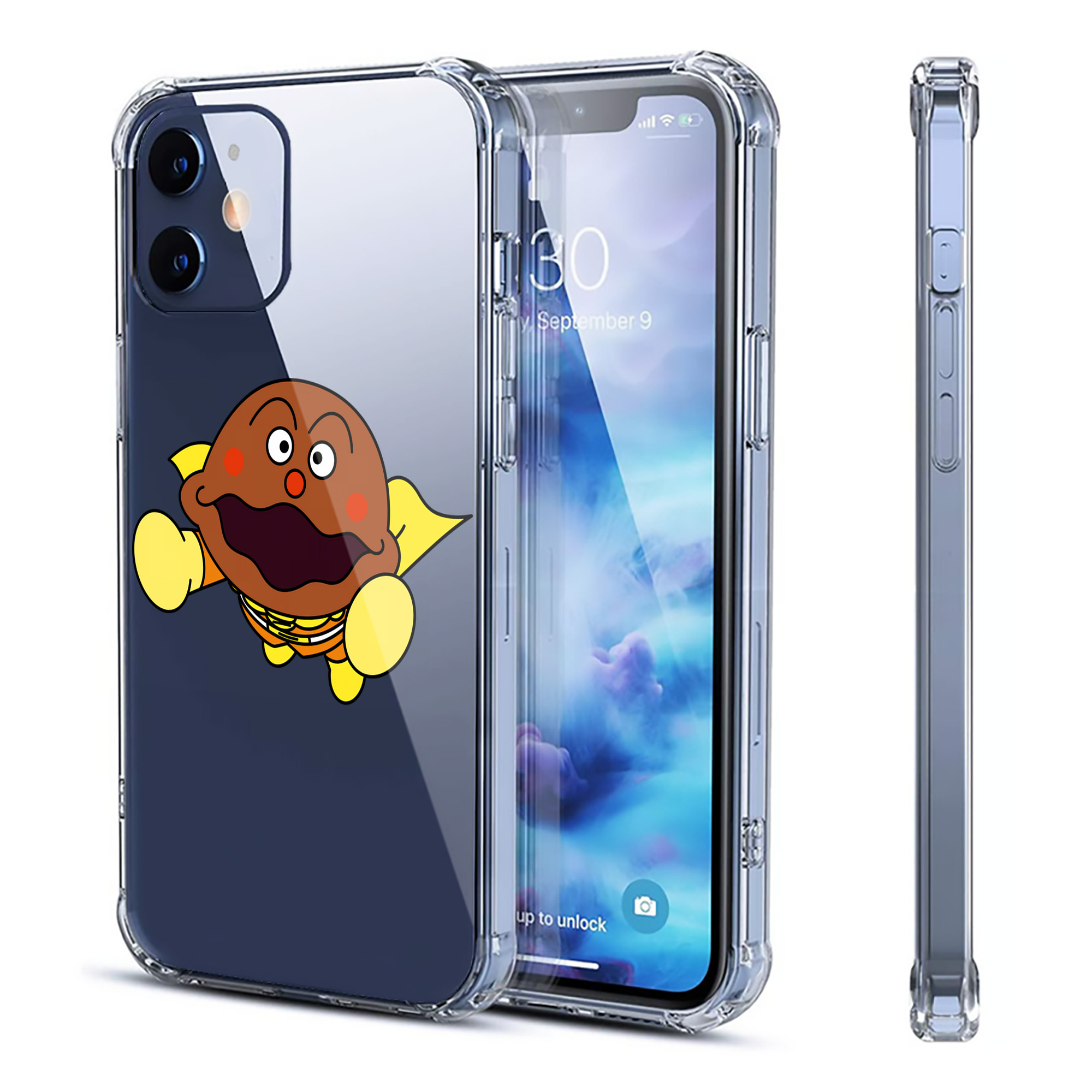 （画像用） アンパンマン Anpanman 【iPhone 12シリーズ対応】透明スマホケース（クリアソフトケース）